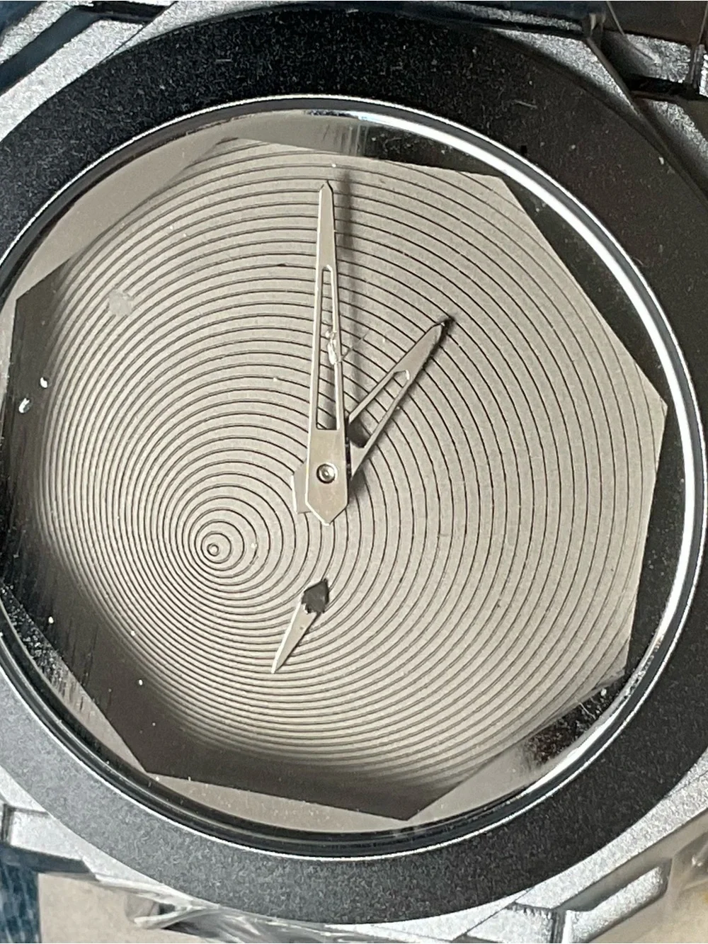 NIB S/S Heroforce Brushed and Polished Octagonal Bezel Swirling Guilloche Dial